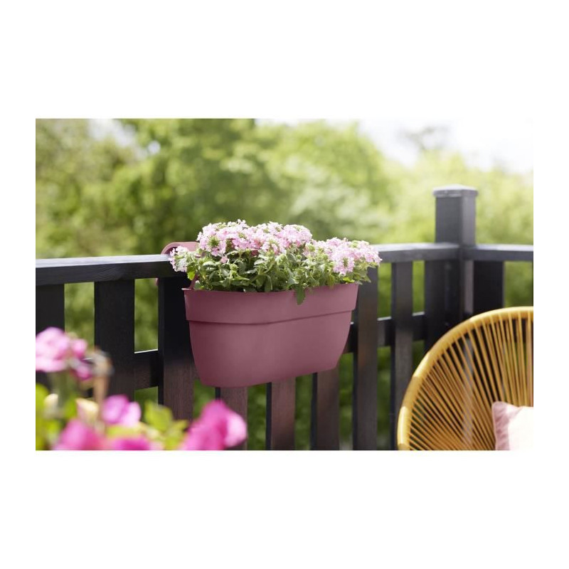 ELHO - Pot de fleurs -  Vibia Campana Easy Hanger Large - Rose Poussiere - Balcon exterieur - L 24.1 x W 46 x H 26.5 cm