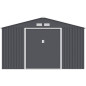 Abri de jardin en metal 10,78 m2 - Kit dancrage inclus - Gris anthracite