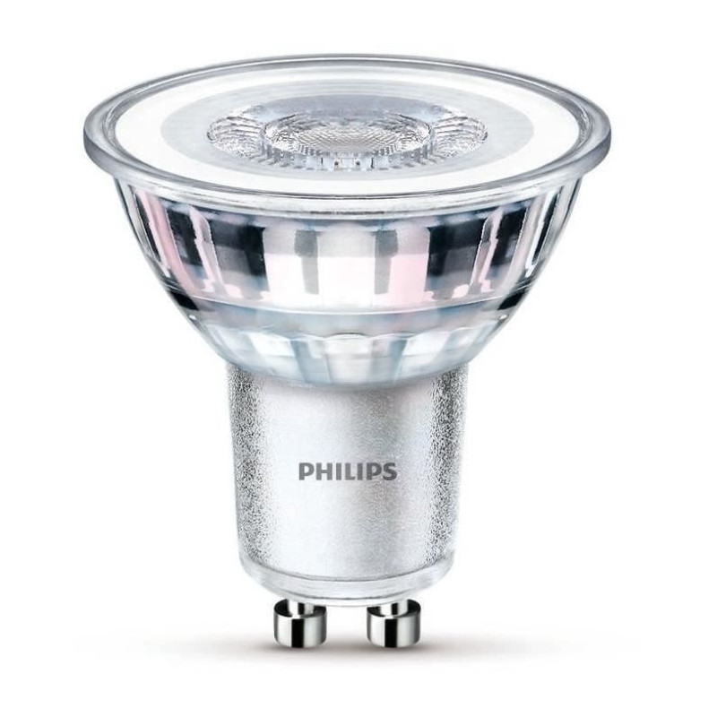 PHILIPS Ampoule LED Spot GU10 - 50W Blanc Chaud - Compatible Variateur - Verre
