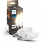 PHILIPS Hue White - Ampoules LED connectees E14 - Compatible Bluetooth - Pack de 2