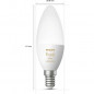 PHILIPS Hue White Ambiance - Ampoule LED connectee flamme E14 - 6W - Compatible Bluetooth