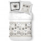 TODAY Parure de lit Coton 2 personnes - 240x260 cm - Imprime Blanc Eden