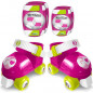 Set Patins a Roulettes + Coudieres + Genouilleres ROSE SKIDS CONTROL