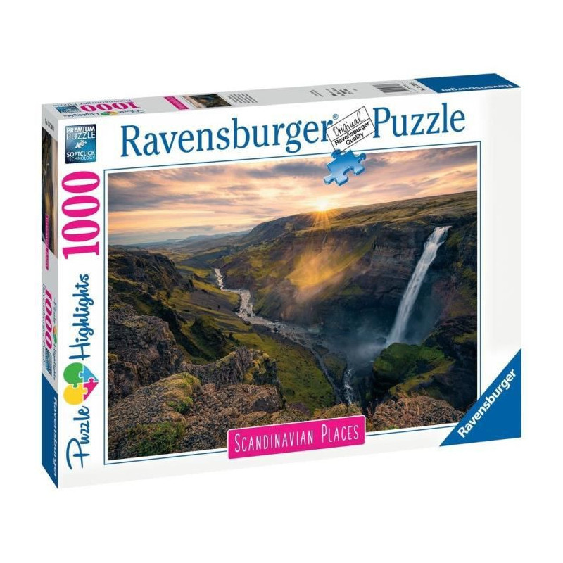Ravensburger - Puzzle 1000 pieces - La cascade Haifoss, Islande Puzzle Highlights