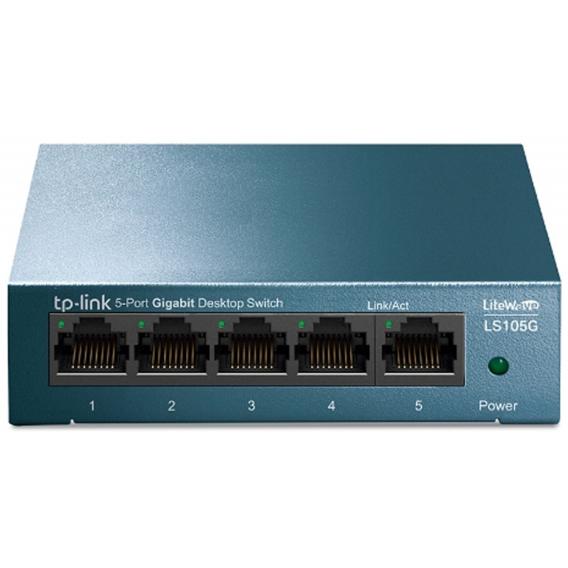 Switch de bureau 5 ports 10 100 1000 Mbps Tp Link LS105G Bleu