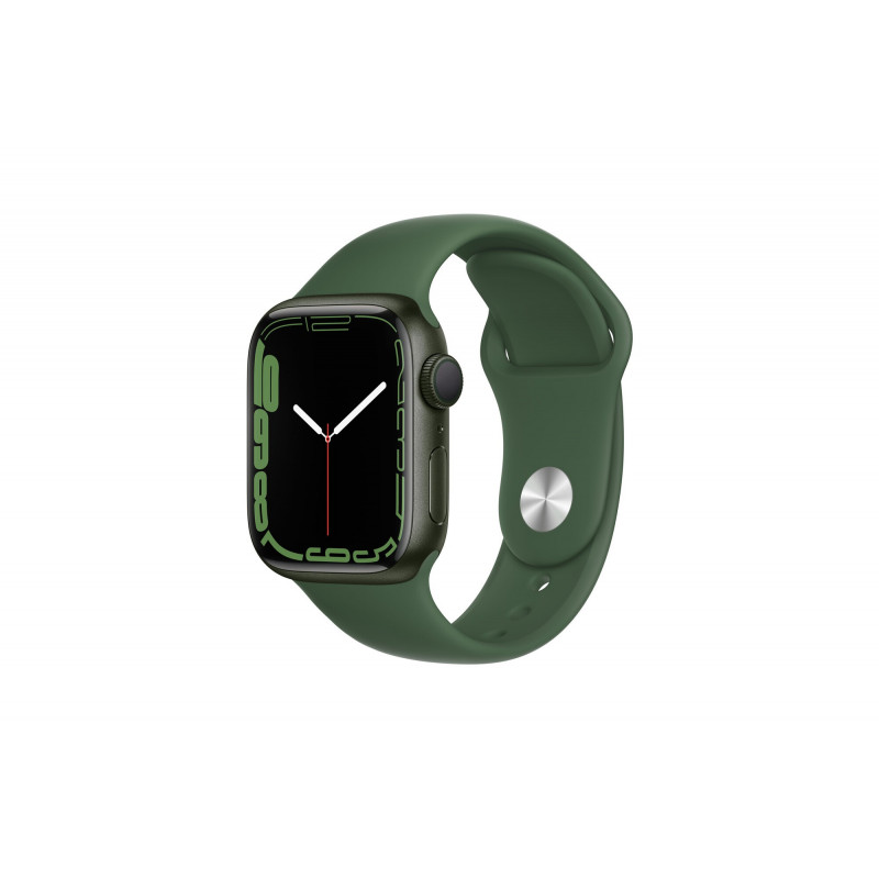 Apple Watch Series 7 GPS, boîtier Aluminium Vert 41mm avec Bracelet Sport Trèfle