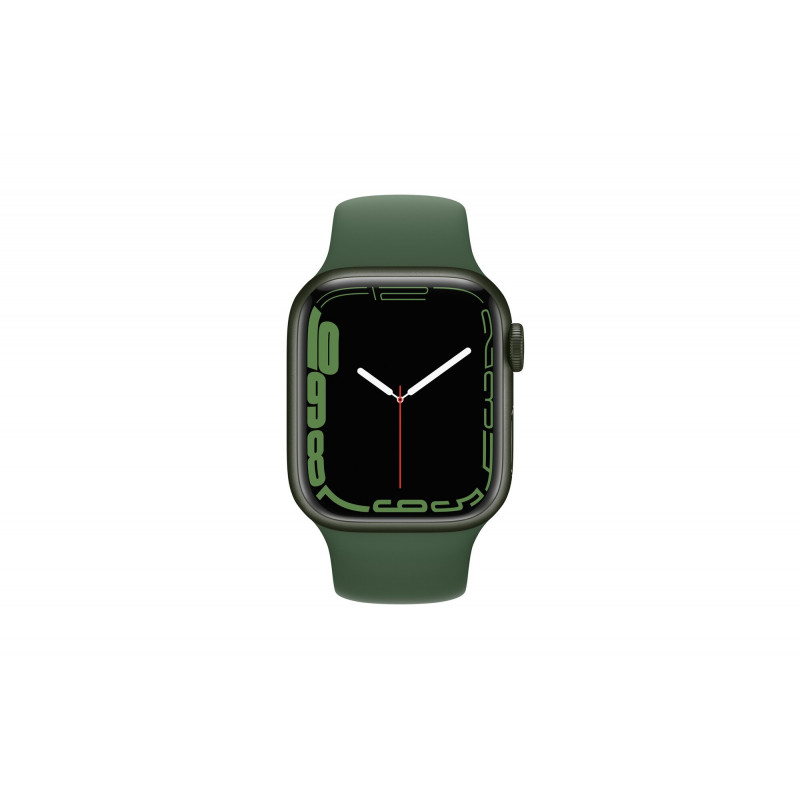 Apple Watch Series 7 GPS, boîtier Aluminium Vert 41mm avec Bracelet Sport Trèfle