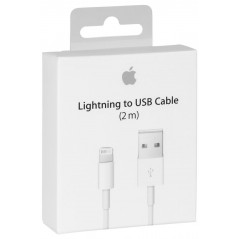 Câble Lightning blanc Apple chargeur iPhone 2m