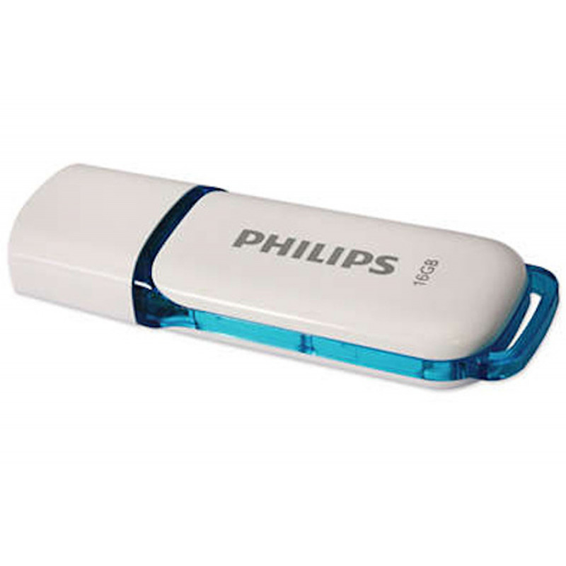 Clé USB Philips Snow 2.0 16 Go Blanc et Bleu