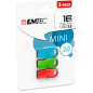 Pack de 3 mini clés USB 2.0 Emtec D250 16 Go