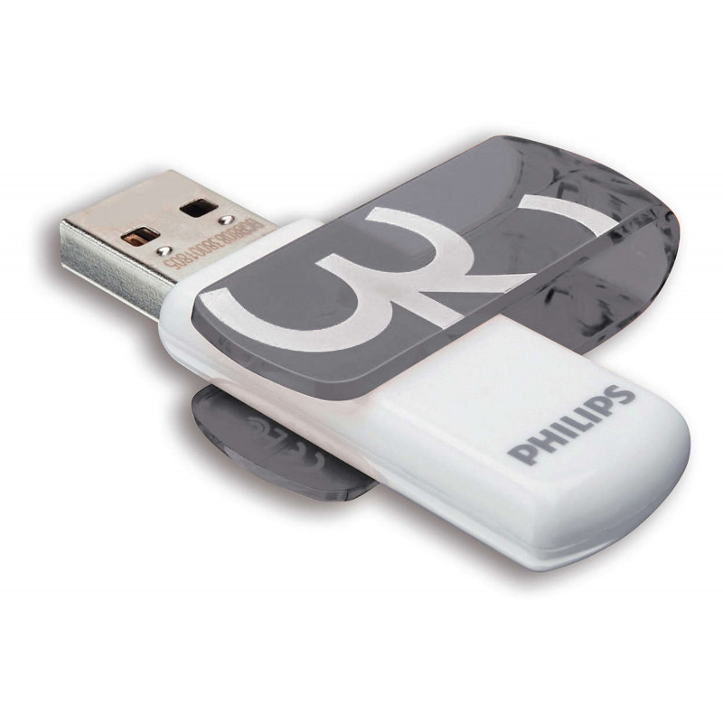 Pack de 2 clés USB 2.0 Philips Vivid 32 Go Gris et Blanc
