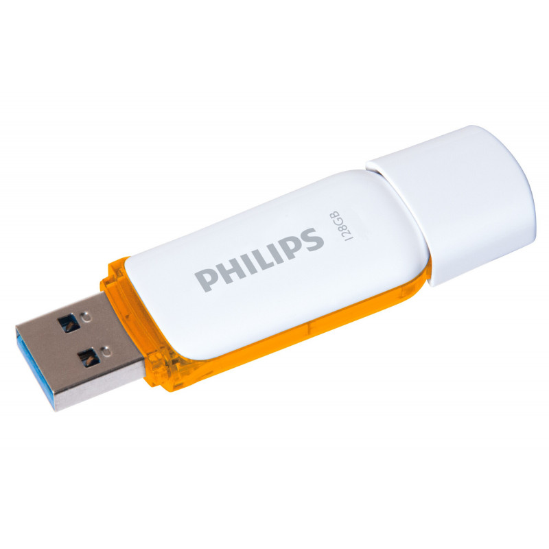 Clé USB 2.0 Philips FM12FD75B 00 Snow Edition 128 Go Blanc et orange