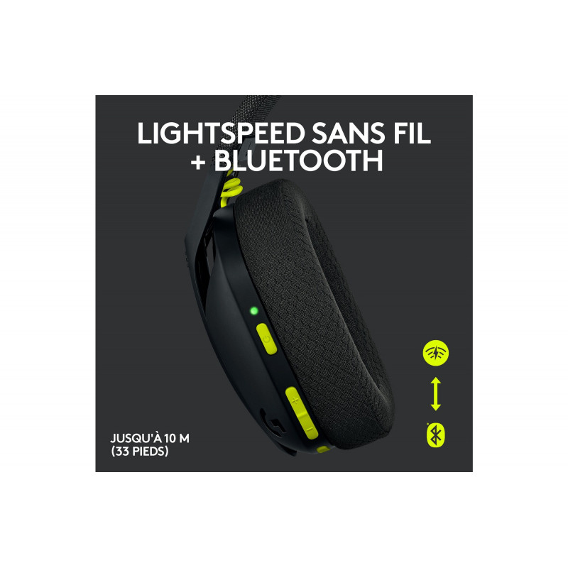 Casque Gaming sans fil Logitech G435 Lightspeed Bluetooth Noir