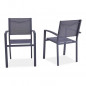 Lot de 2 fauteuils en aluminium - 57 x 56 x 87 cm - Gris