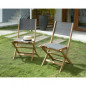 Lot de 2 chaises en bois dacacia FSC et textilene - Gris