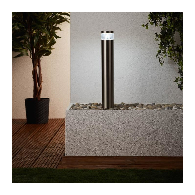 BRILLIANT - AVON Potelet exterieur - coloris acier - acier special/plastique LED 1x4W