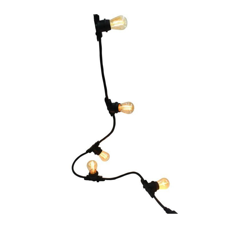 LINK ME LIGHT Guirlande lumineuse connectable - 10 ampoules - douille E27 - LED blanc chaud - 5m