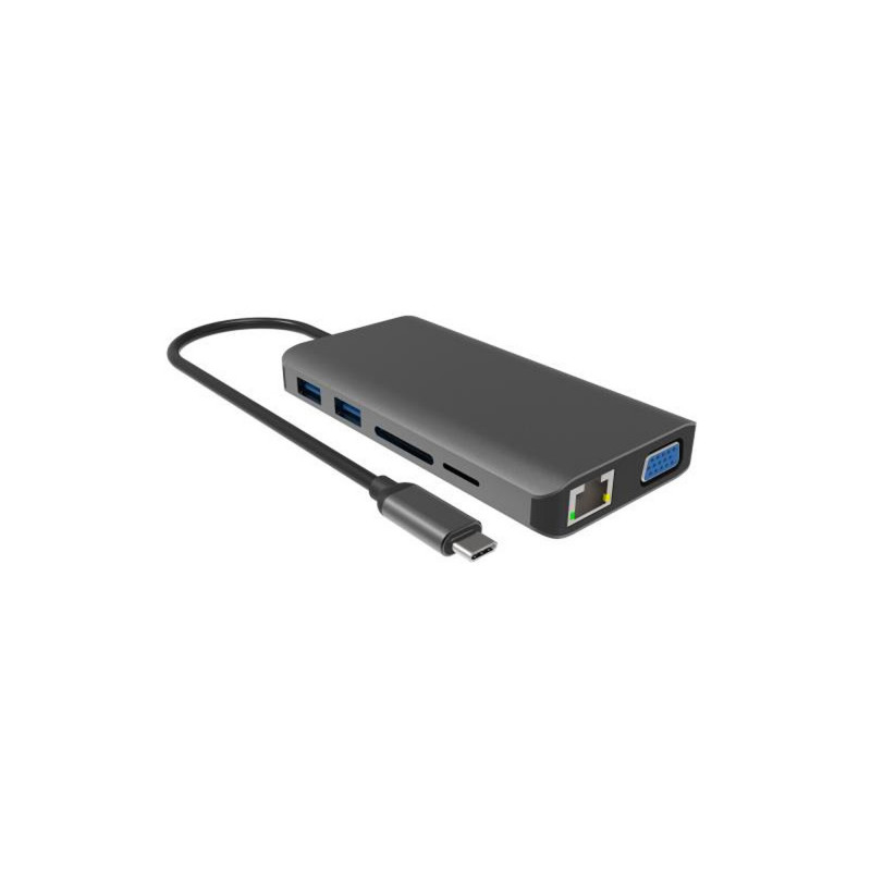 Adaptateur USB C HUB 10 en 1 On Earz Mobile Gear Gris