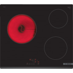 Table de cuisson vitrocéramique 60cm 3 feux 5700w noir Bosch