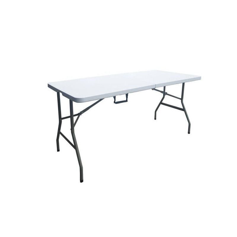 Table pliante - 150 cm - 6 personnes - Revetement en poudre en tubes dacier