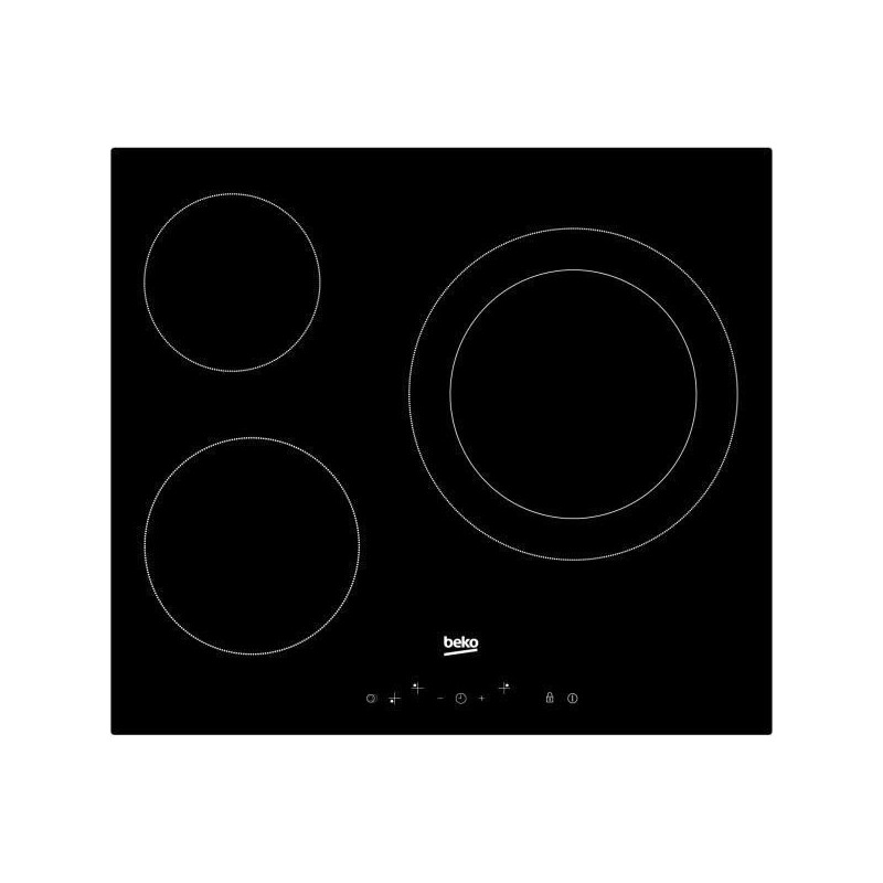 BEKO Table de cuisson-60 CM-Verre-Largeur (cm) : 60-Niveaux de puissance : 9 BEKO - HIC63402T