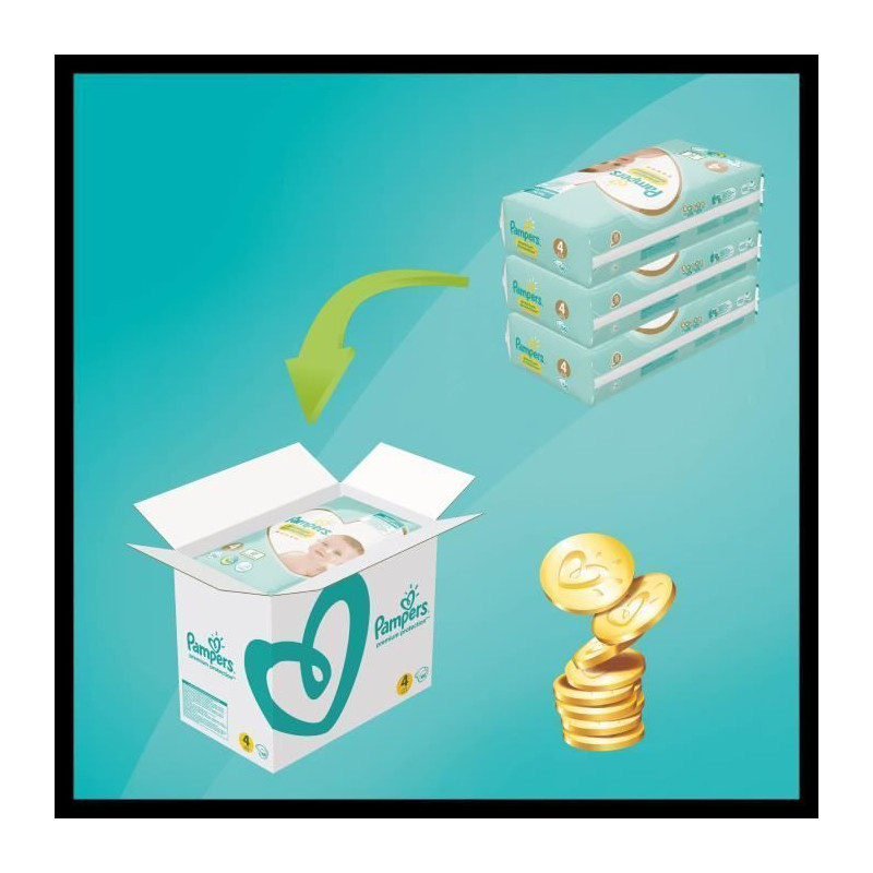 PAMPERS Premium Protection Taille 4 8-16 kg - 168 Couches - Pack 1 Mois