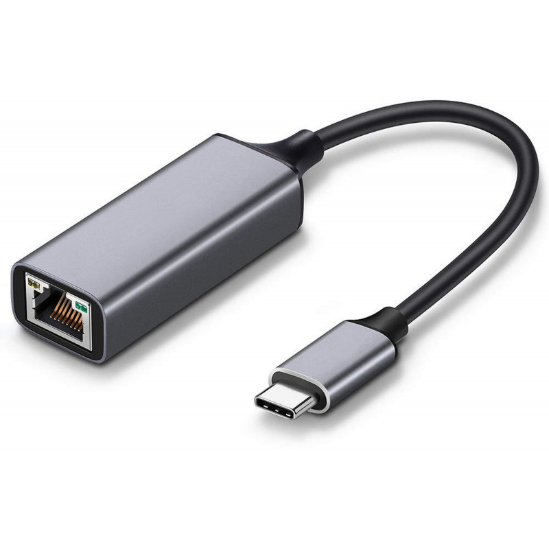 Adaptateur USB C vers Ethernet RJ45 On Earz Mobile Gear Aluminium