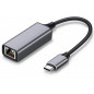 Adaptateur USB C vers Ethernet RJ45 On Earz Mobile Gear Aluminium