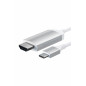 Adaptateur Satechi Câble USB Type C vers HDMI 4K (60Hz) 1.75M Argent