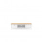 BERGEN Meuble TV 2 tiroirs - Decor chene artisan et blanc - L 160 x P 45 x H 40 cm