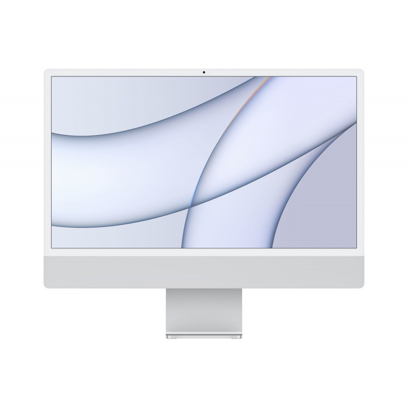 Apple iMac 24" 256 Go SSD 8 Go RAM Puce M1 CPU 8 cœurs GPU 7 cœurs Argent Nouveau Clavier Pavé Numérique Touch ID