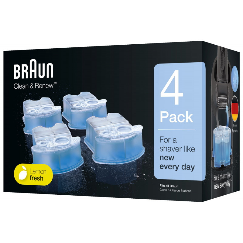 Braun Clean + Renew Cartouches De Recharge CCR - pack de 4 recharges