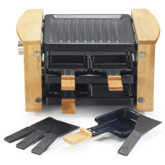 KITCHENCHEF RACLETTE GRIL 4P 650W BOIS RANGE POELONS KITCHENCHEF - KCWOOD4RP