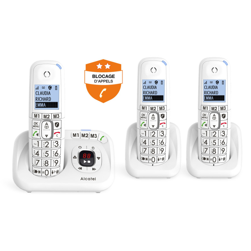 Téléphone fixe sans fil avec répondeur Alcatel XL785 Trio Blanc
