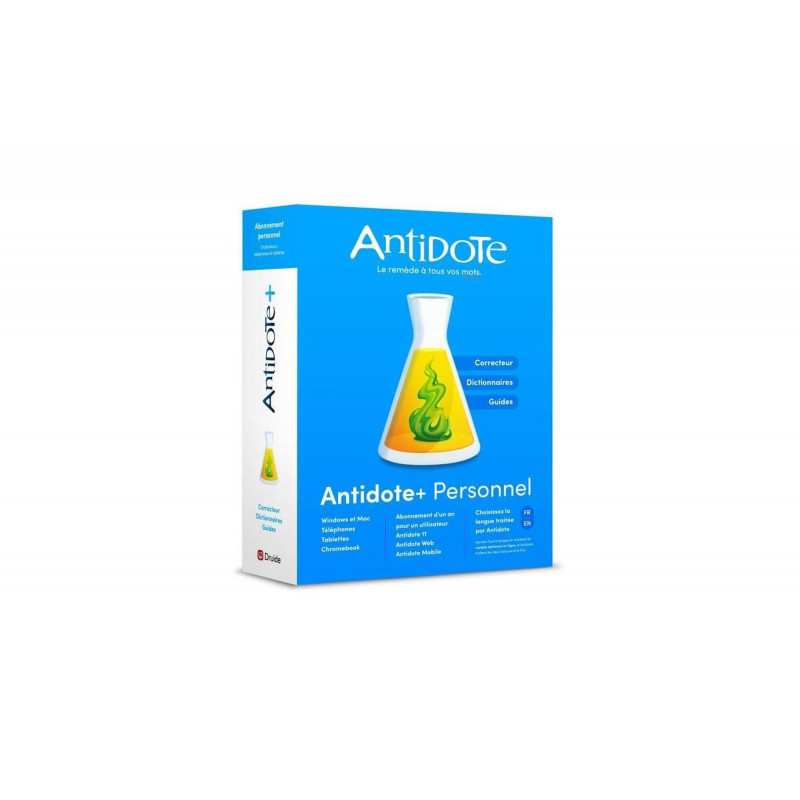 Logiciel Antidote+ Personnel Druide Antidote 11 + Antidote Web + Antidote Mobile 1 an pour PC ou Mac