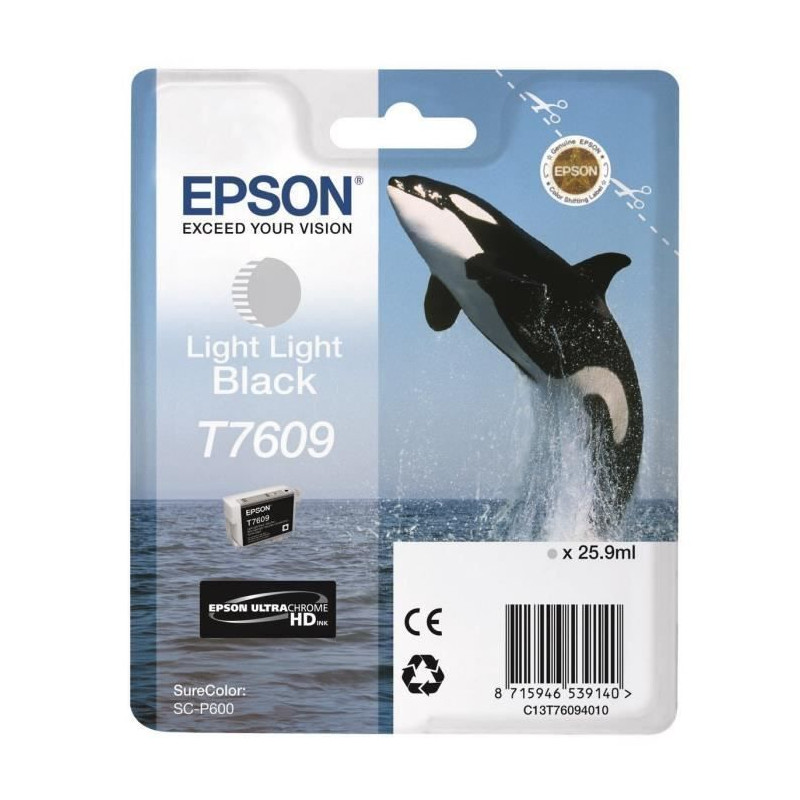 EPSON Cartouche T7609 - Noir clair - 25,9ml - 12.350 pages