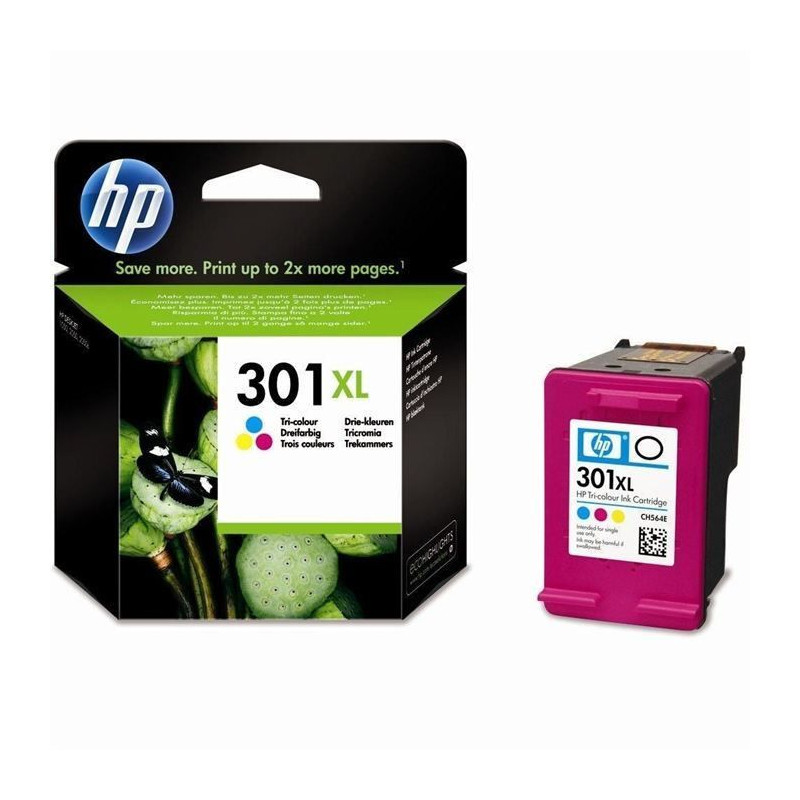 HP 301XL cartouche dencre trois couleurs grande capacite authentique pour HP Envy 4505 et HP DeskJet 1050/1512/2548/3057A CH564E
