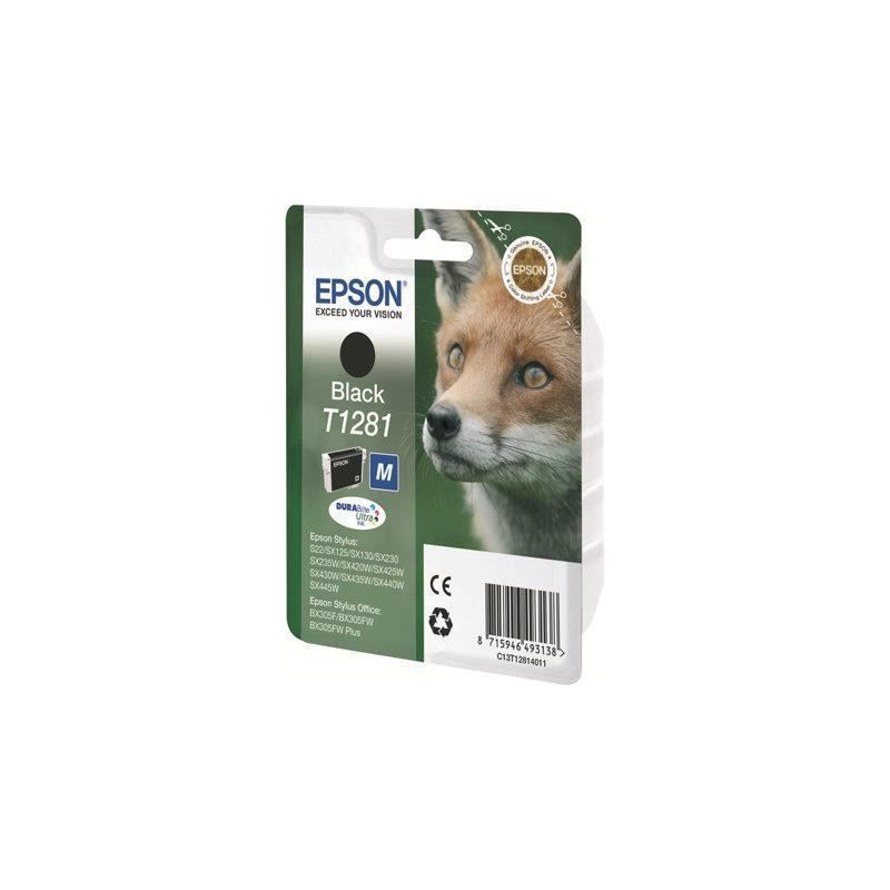 EPSON Pack de 1 cartouche dencre  - T1281 - noir - capacite standard 5,9m - blister avec alarme