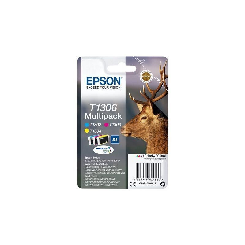 EPSON Multipack  T1306 - Cerf - Cyan, Magenta, Jaune