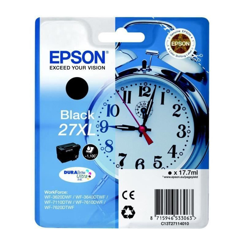 EPSON Pack de 1 Cartouche 27XL - Noir - Haute capacite 17.7ml