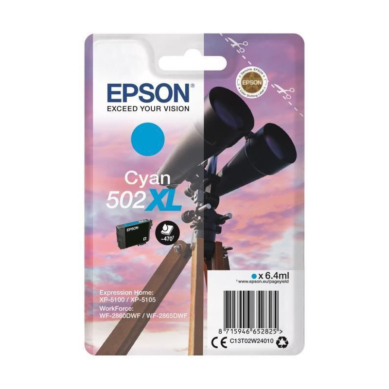 EPSON Cartouche Jumelles - Cyan XL 502