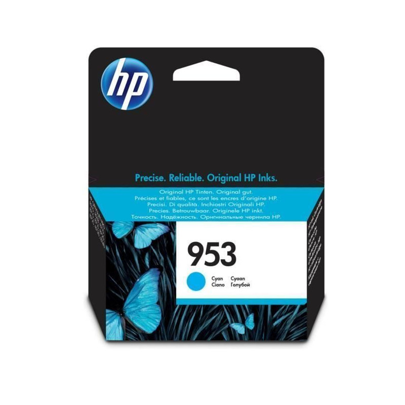 HP 953 cartouche dencre cyan authentique pour HP OfficeJet Pro 8710/8715/8720 F6U12AE