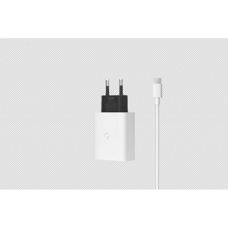 Chargeur pour téléphone mobile Google 30W + Câble USB C vers USB C 1 m Blanc