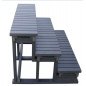 Escalier composite grey 3 marches  H 73,5 X L 86 l 126,5 cm