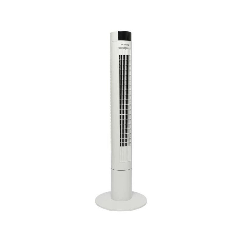 Ventilateur colonne OCEANIC - 45W - Hauteur 102 cm - Oscillation automatique - Telecommande - Minuterie - Blanc