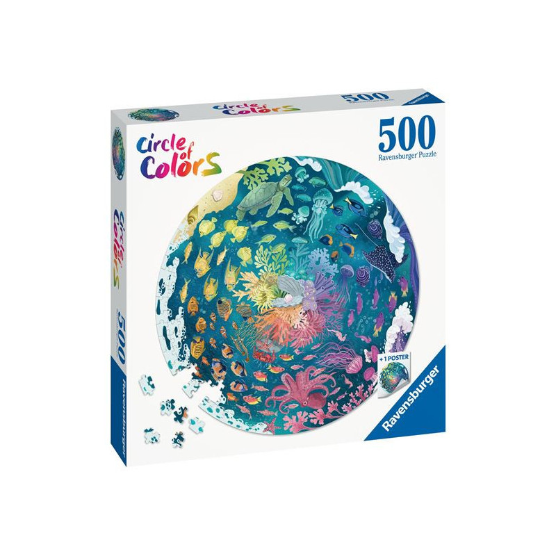 Puzzle rond 500 pièces Ravensburger Océan Circle of Colors