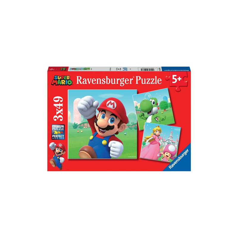 Puzzle enfant 3x49 pièces Ravensburger Super Mario