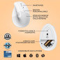 Souris Sans Fil Logitech Lift Ergonomique Verticale, Bluetooth ou recepteur USB Logi Bolt, Silencieuse - Blanc casse