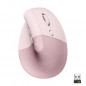 Souris Sans Fil Logitech Lift Ergonomique Verticale, Bluetooth ou recepteur USB Logi Bolt, Silencieuse - Rose