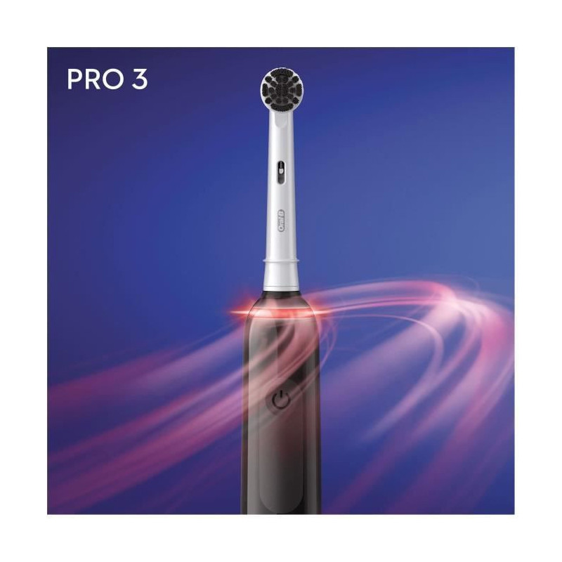 Brosse a Dents Electrique Rechargeable Oral-B PRO 3 3000 - Avec 1 Manche Capteur de Pression et 1 Brossette - Technologie 3D - N